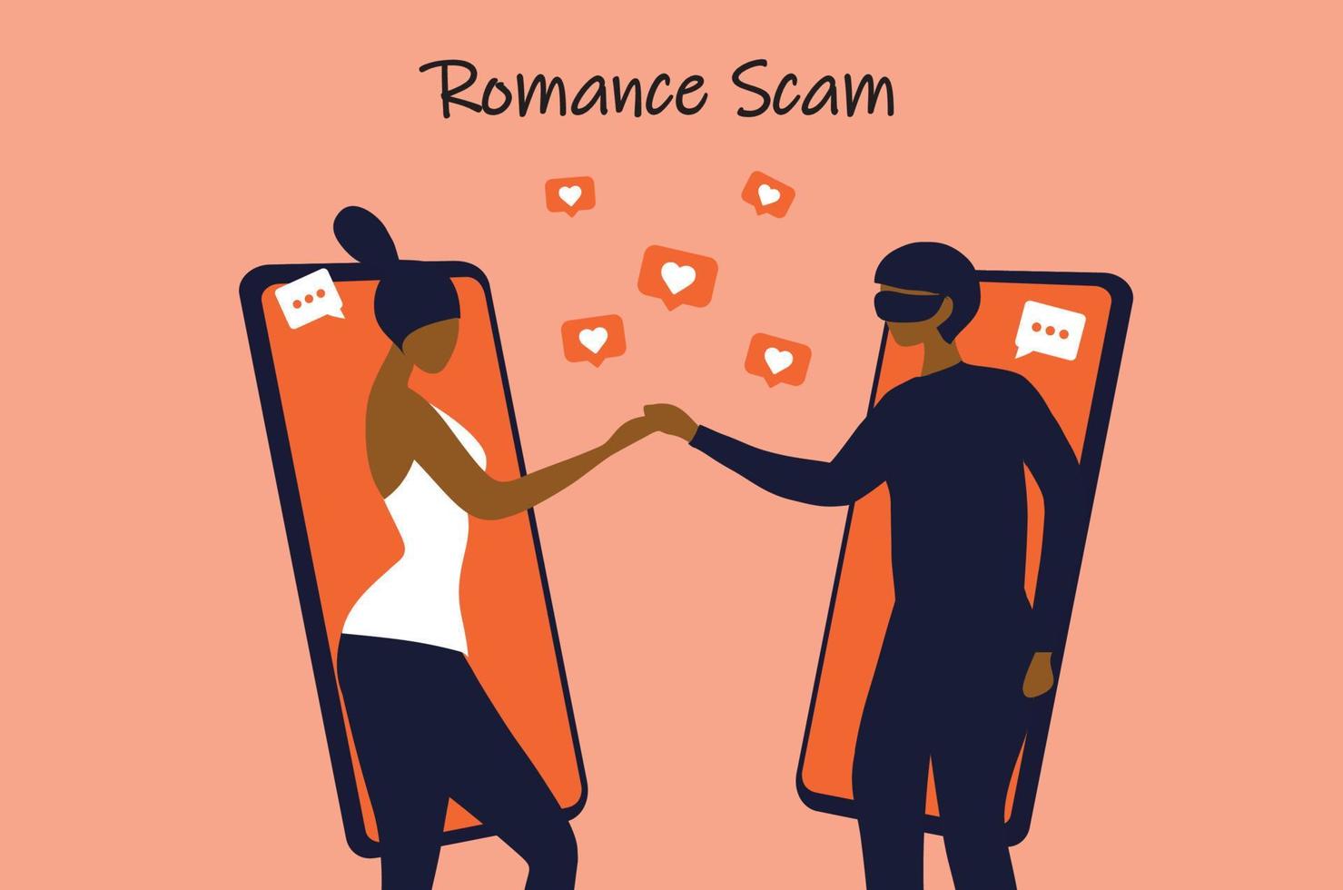 Illustration representing online romance scams